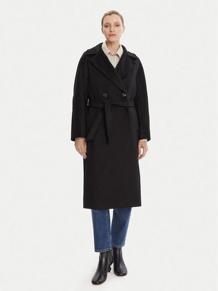Weekend Max Mara Płaszcz wełniany Resina 2525016031 Czarny Regular Fit. Czarne płaszcze Weekend Max Mara, na zimę, bez wzorów, z wełny, bez kaptura. Za 3,299.00 zł.