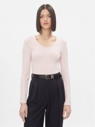 Tommy Hilfiger Bluzka WW0WW41654 Różowy Slim Fit. Czerwone bluzki Tommy Hilfiger, s, bez wzorów, z wiskozy, bez kołnierzyka, bez ramiączek. Za 189.99 zł.