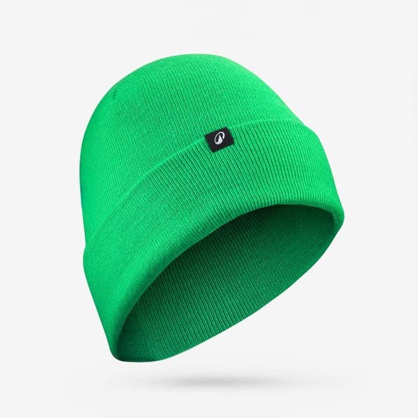Czapka narciarska dla dorosłych Wedze Rider 500. Zielone czapki zimowe WED'ZE, bez wzorów, z dzianiny, sportowe. Za 39.99 zł.