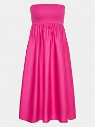 Gina Tricot Sukienka codzienna 19565 Różowy Regular Fit. Czerwone sukienki Gina Tricot, na co dzień, m, bez wzorów, z bawełny, bez kołnierzyka, bez ramiączek, proste. Za 119.99 zł.