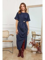 Joséfine Sukienka "Orgeval" w kolorze granatowym rozmiar: M. Niebieskie sukienki Joséfine, na co dzień, m, bez wzorów, bez kołnierzyka, bez ramiączek, maxi, proste. Za 144.58 zł.