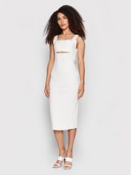 Victoria Victoria Beckham Sukienka koktajlowa Cut Out 1222KDR003590A Biały Slim Fit. Białe sukienki Victoria Victoria Beckham, bez wzorów, z wiskozy, wizytowe, bez kołnierzyka, bez ramiączek. Za 3,099.00 zł.