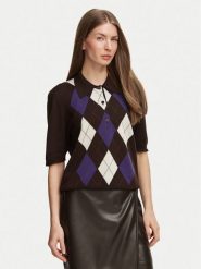 Luisa Spagnoli Sweter Marius 100472 Brązowy ciemny Regular Fit. Brązowe swetry Luisa Spagnoli, m, bez wzorów, bez ramiączek. Za 1,309.00 zł.