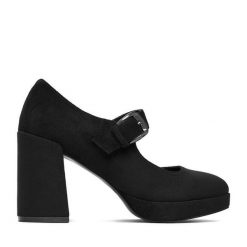 Czółenka JENNY. Czarne czółenka Jenny, bez wzorów, bez obcasa, bez zapięcia. Za 149.99 zł.