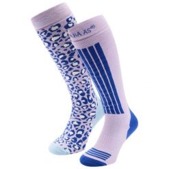 Skarpety narciarskie - Damskie - 2 pary - Fioletowe. Fioletowe skarpetki POEDERBAAS, bez wzorów, z elastanu. Za 177.72 zł.