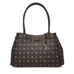Torebka Guess. Brązowe shopper bag Guess, z aplikacjami, bez dodatków. Za 719.99 zł.
