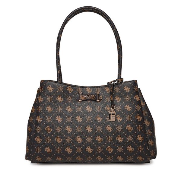 Torebka Guess. Brązowe shopper bag Guess, z aplikacjami, bez dodatków. Za 429.99 zł.