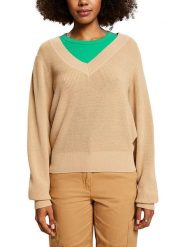 ESPRIT Sweter w kolorze beżowym rozmiar: XS. Brązowe swetry Esprit, xs, bez wzorów, bez ramiączek. Za 57.06 zł.