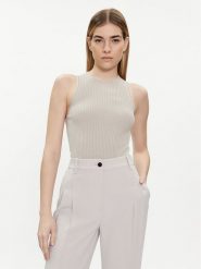 Calvin Klein Top K20K206506 Biały Slim Fit. Białe topy Calvin Klein, s, bez wzorów, z wiskozy, bez kołnierzyka, bez ramiączek. Za 379.99 zł.