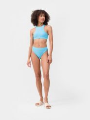4F Dół od bikini damski S. Niebieskie bikini 4f, bez wzorów, z materiału, klasyczne. W wyprzedaży za 9.99 zł.