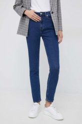 Tommy Hilfiger jeansy Isla damskie high waist. Niebieskie jeansy Tommy Hilfiger, bez wzorów, z bawełny, z podwyższonym stanem. W wyprzedaży za 439.99 zł.