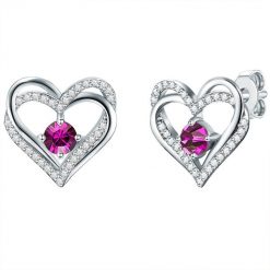 Rafaela Donata Kolczyki sztyfty z kryształkami Swa Serce srebro wysokiej próby zdobiony kryształkami Swarovski® srebrny 1 ct Damski. Szare kolczyki Rafaela Donata, z ametystem, srebrne. Za 479.99 zł.