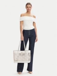 Guess Torebka Letty HWPG99 11240 Biały. Białe shopper bag Guess, z aplikacjami, ze skóry, bez dodatków. Za 679.99 zł.