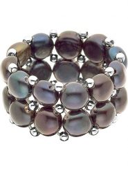 Mitzuko Pierścionek z pereł w kolorze antracytowym rozmiar: onesize. Czarne pierścionki Mitzuko, z perłą. Za 113.99 zł.