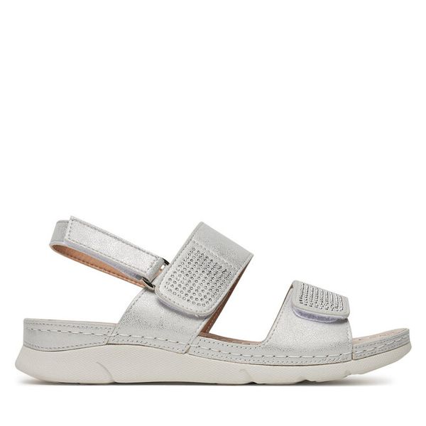 Sandały Clara Barson. Szare sandały Clara Barson, bez wzorów, bez obcasa, na płaskiej podeszwie, bez zapięcia. Za 99.99 zł.