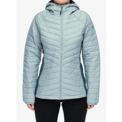 Kurtka ocieplana damska Columbia Powder Pass III Hybrid Hooded Jkt. Niebieskie kurtki Scarpa, bez wzorów, sportowe, bez kaptura. Za 524.99 zł.