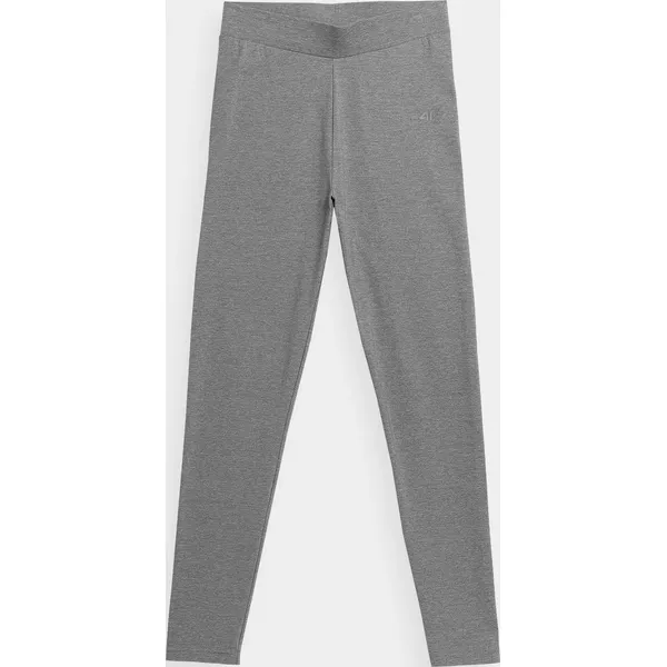 Legginsy dzianinowe damskie. Szare legginsy 4f, bez wzorów, z dzianiny. Za 89.99 zł.