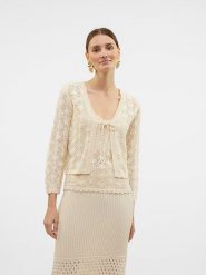 Vero Moda Kardigan w kolorze beżowym rozmiar: L. Brązowe swetry Vero Moda, l, bez wzorów, bez ramiączek. Za 92.64 zł.