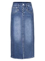 Herrlicher Spódnica dżinsowa "Shyra" w kolorze niebieskim rozmiar: W26. Niebieskie spódnice Herrlicher, na co dzień, bez wzorów, klasyczne, midi, proste. Za 208.99 zł.