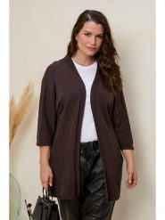 Curvy Lady Kardigan w kolorze brązowym rozmiar: 48/50. Brązowe swetry Curvy Lady, bez wzorów, klasyczne, bez ramiączek. Za 164.45 zł.