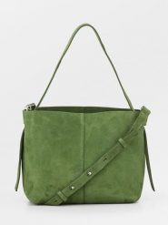 Becksöndergaard Skórzana torebka "Fraya" w kolorze zielonym - 24 x 22 cm rozmiar: onesize. Zielone torebki klasyczne Becksöndergaard, bez wzorów, z materiału, przez ramię, bez dodatków. Za 382.89 zł.