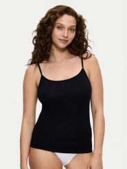 Triumph Top Sense Of Cotton 10224958 Czarny Slim Fit. Czarne topy Triumph, bez wzorów, z bawełny, bez kołnierzyka, bez ramiączek. Za 39.99 zł.
