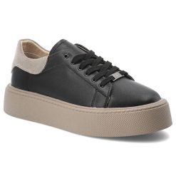 Czarne Sneakersy Filippo Sportowe Obuwie Damskie. Czarne buty treningowe Filippo, bez wzorów, z gumy, bez zapięcia. Za 178.99 zł.