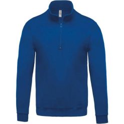 Bluza Kariban Col Zippé. Niebieskie bluzy KARIBAN, m, bez wzorów, z bawełny, bez kaptura. Za 155.00 zł.