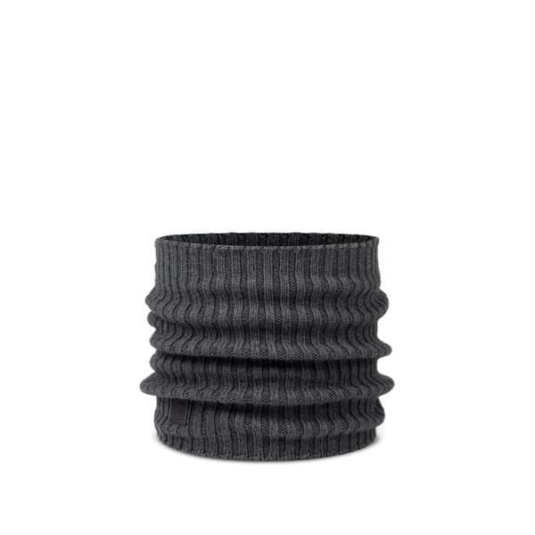 Komin z wełny merino Knitted Norval. Szare szaliki i kominy Buff, bez wzorów, z wełny, sportowe. Za 203.99 zł.