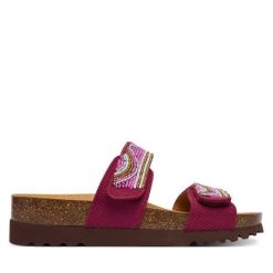 Klapki Scholl. Czerwone klapki Scholl, bez wzorów, bez obcasa, bez zapięcia. Za 319.99 zł.