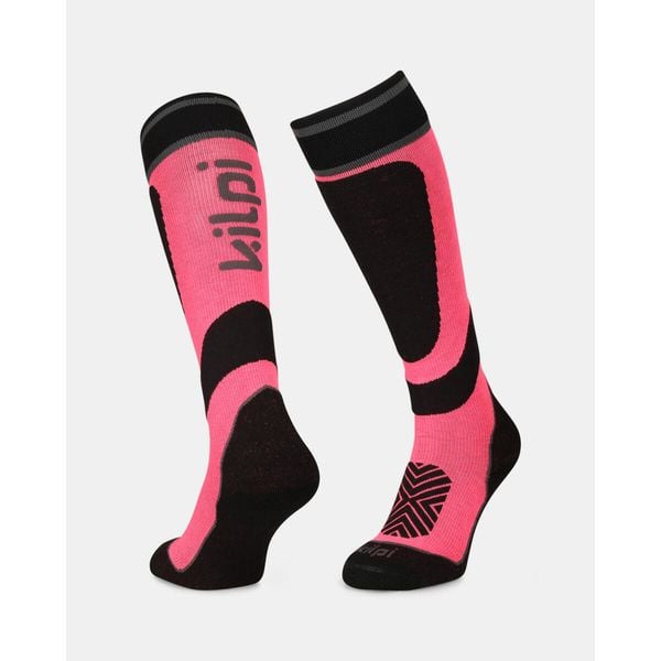 Uniseksowe skarpetki narciarskie do kolan Kilpi ANXO-U. Czerwone skarpetki sportowe Kilpi, bez wzorów, narciarskie. Za 153.53 zł.