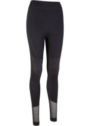 Legginsy bezszwowe z efektem shape. Czarne legginsy bonprix, bez wzorów, sportowe. Za 59.99 zł.
