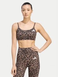 Adidas Biustonosz sportowy Optime Essentials 3-Stripes KZ2515 Brązowy. Brązowe biustonosze sportowe adidas, bez wzorów, z syntetyku, do biegania. Za 178.99 zł.