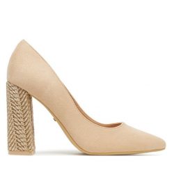 Czółenka DeeZee. Brązowe czółenka DeeZee, bez wzorów, bez obcasa, bez zapięcia. Za 159.99 zł.