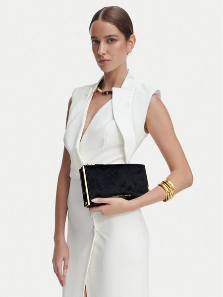 Elisabetta Franchi Torebka BS-11A-67E2-V340 Czarny. Czarne kopertówki Elisabetta Franchi, bez wzorów, ze skóry, bez dodatków. Za 1,459.00 zł.