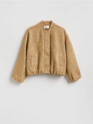 Kurtka bomberka - złoty. Żółte kurtki Reserved, l, bez wzorów, z tkaniny, bez kaptura. Za 299.99 zł.