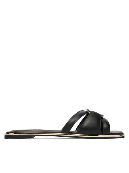 Aldo Klapki Yesenia 13623189 Czarny. Czarne klapki Aldo, bez wzorów, ze skóry, bez obcasa, bez zapięcia. Za 180.99 zł.