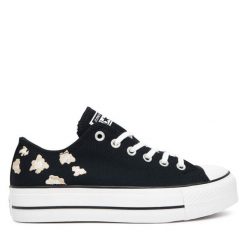 Trampki Converse. Czarne trampki Converse, bez wzorów, retro, bez zapięcia. Za 239.99 zł.