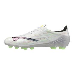 Buty piłkarskie Mizuno Alpha Ii Pro Fg. Białe buty treningowe Mizuno, bez wzorów, z materiału, bez zapięcia, do piłki nożnej. Za 673.95 zł.