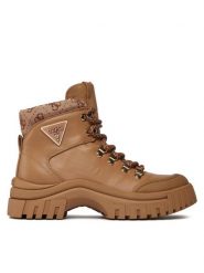 Guess Botki Lofira FL8LOF ELE12 Beżowy. Brązowe botki Guess, z aplikacjami, ze skóry, bez obcasa, na płaskiej podeszwie, bez zapięcia. Za 359.99 zł.