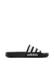Adidas Klapki adilette Shower AQ1701 Czarny. Czarne klapki adidas, bez wzorów, z tworzywa sztucznego, sportowe, bez obcasa, bez zapięcia. Za 119.99 zł.