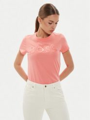 Boss T-Shirt Eventsa 50514967 Różowy Regular Fit. Czerwone t-shirty Boss, xs, bez wzorów, z bawełny, bez kołnierzyka, bez ramiączek. Za 199.99 zł.