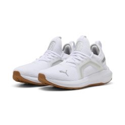 Damskie buty do biegania Softride Enzo 5 PUMA White Silver Black Metallic. Białe buty do biegania Puma, bez wzorów, bez zapięcia, do biegania. W wyprzedaży za 234.00 zł.