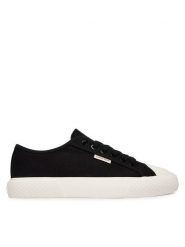 Calvin Klein Trampki Vulc Low Lace Up Canvas HW0HW02975 Czarny. Czarne trampki Calvin Klein, bez wzorów, z materiału, bez zapięcia. Za 329.99 zł.