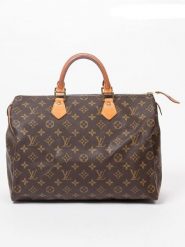 Louis Vuitton Torebka "Speedy 35" w kolorze brązowym - 35 x 22 x 17 cm rozmiar: onesize. Brązowe torebki klasyczne Louis Vuitton, bez wzorów, z materiału, bez dodatków. Za 3,914.99 zł.