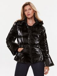 Guess Kurtka puchowa W3BL25 WFR90 Czarny Regular Fit. Czarne kurtki Guess, na zimę, s, z aplikacjami, z puchu, bez kaptura. Za 669.99 zł.