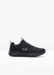 Sneakersy Skechers z pianką Memory. Czarne buty sportowe lifestyle bonprix, bez wzorów, sportowe, bez zapięcia. Za 269.99 zł.