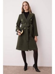 Trendyol Płaszcz przejściowy w kolorze khaki rozmiar: 36. Brązowe płaszcze Trendyol, bez wzorów, z tkaniny, bez kaptura. Za 52.99 zł.