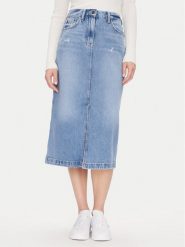 Tommy Jeans Spódnica jeansowa Claire Midi Skirt Bi8036 DW0DW21292 Niebieski Regular Fit. Niebieskie spódnice Tommy Jeans, bez wzorów, z bawełny, midi. Za 229.99 zł.
