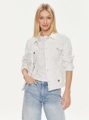 Tommy Jeans Kurtka jeansowa DW0DW17658 Biały Regular Fit. Białe kurtki Tommy Jeans, xl, bez wzorów, z bawełny, bez kaptura. Za 399.99 zł.
